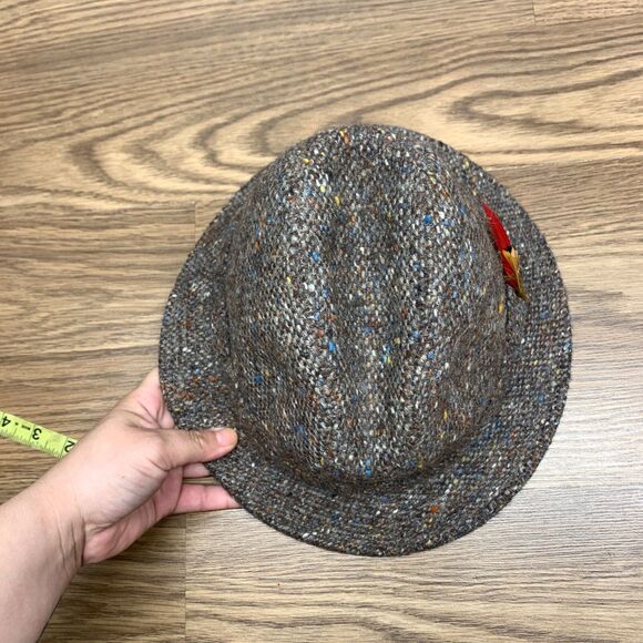 Vintage Tweed Wool Fedora, Hats Of Ireland Castlebar, Dongal Tweed, Size S 6 7/8 - Picture 6 of 9